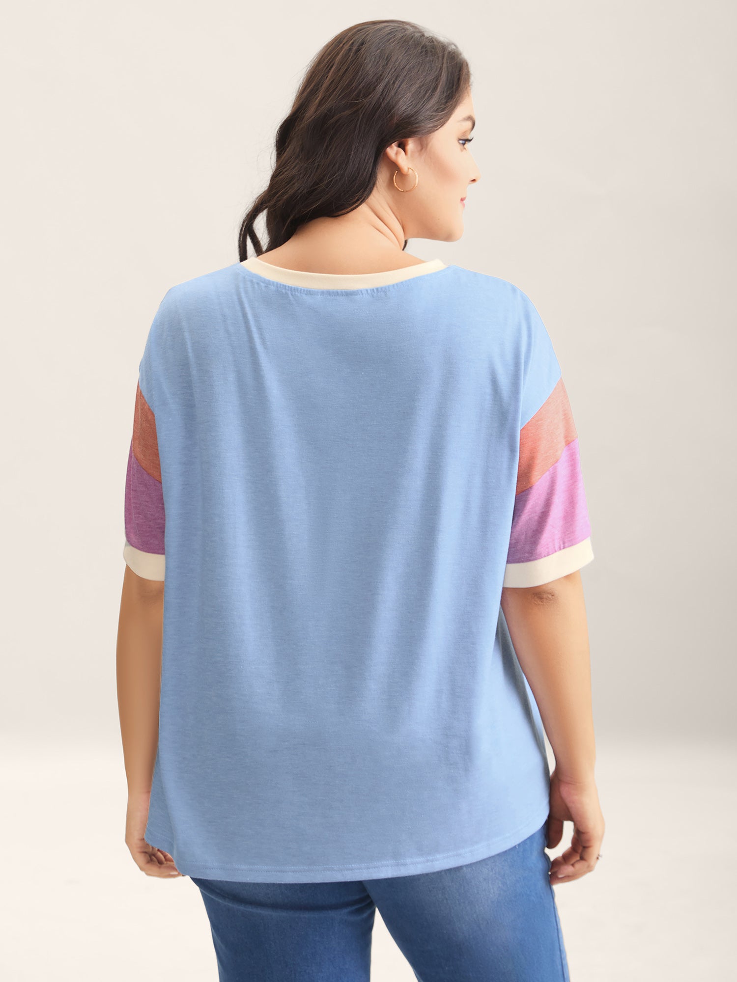 Supersoft Stretchy Color Contrast T-Shirt