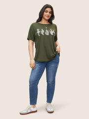 Cactus Print Crew Neck T-shirt