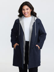 2 In 1 Double Breasted Hooded Coat