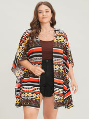 Bandana Dolman Sleeve Open Front Cover Up