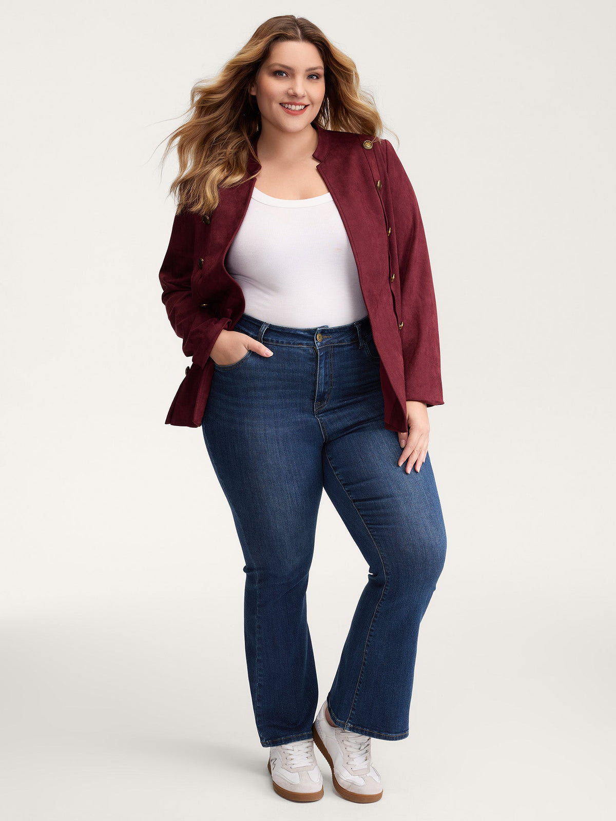 Supersoft Stretchy Mid-Rise Bootcut Jeans