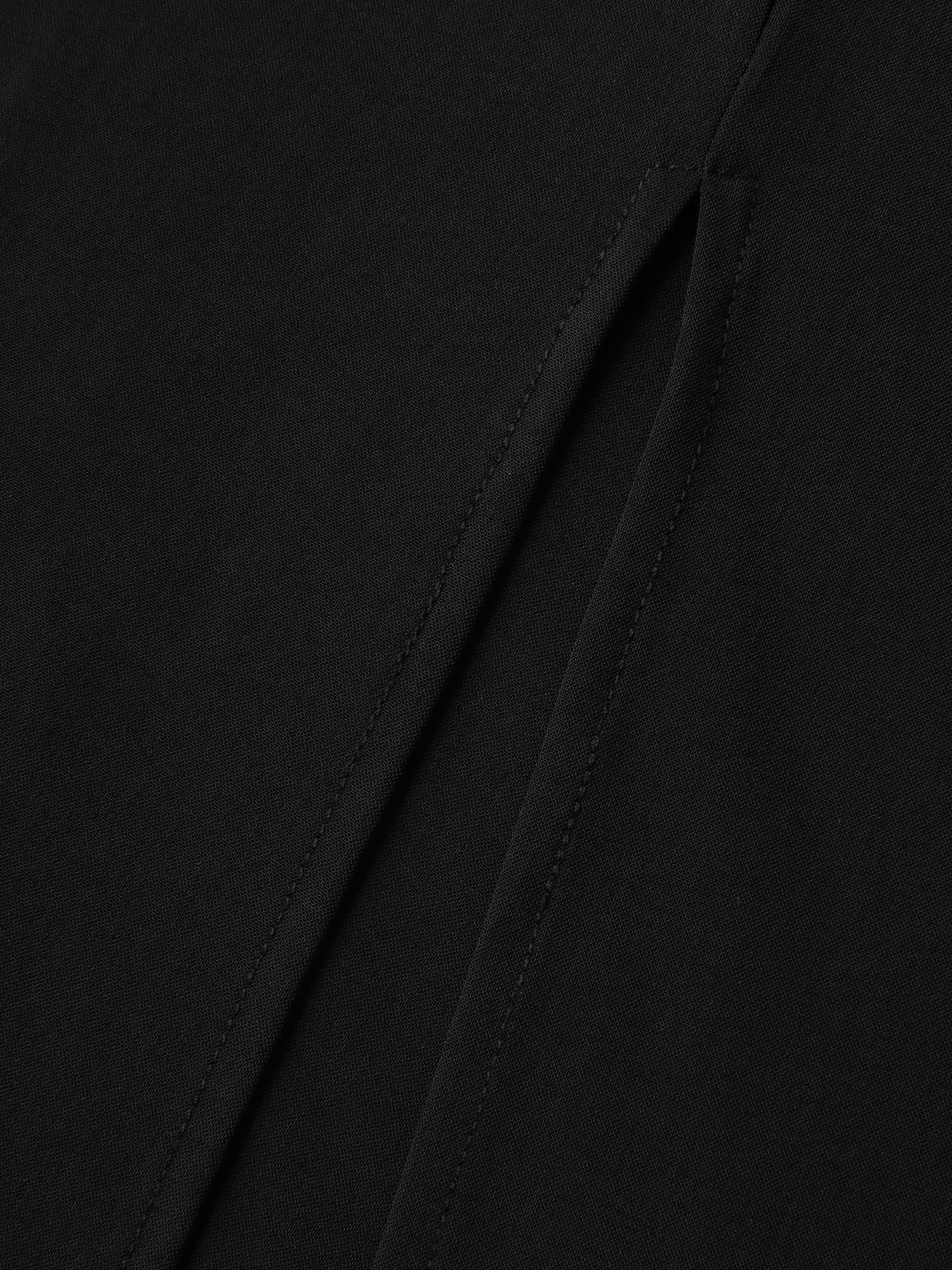 Shoulder Drawstring Slit Solid Midi Dress