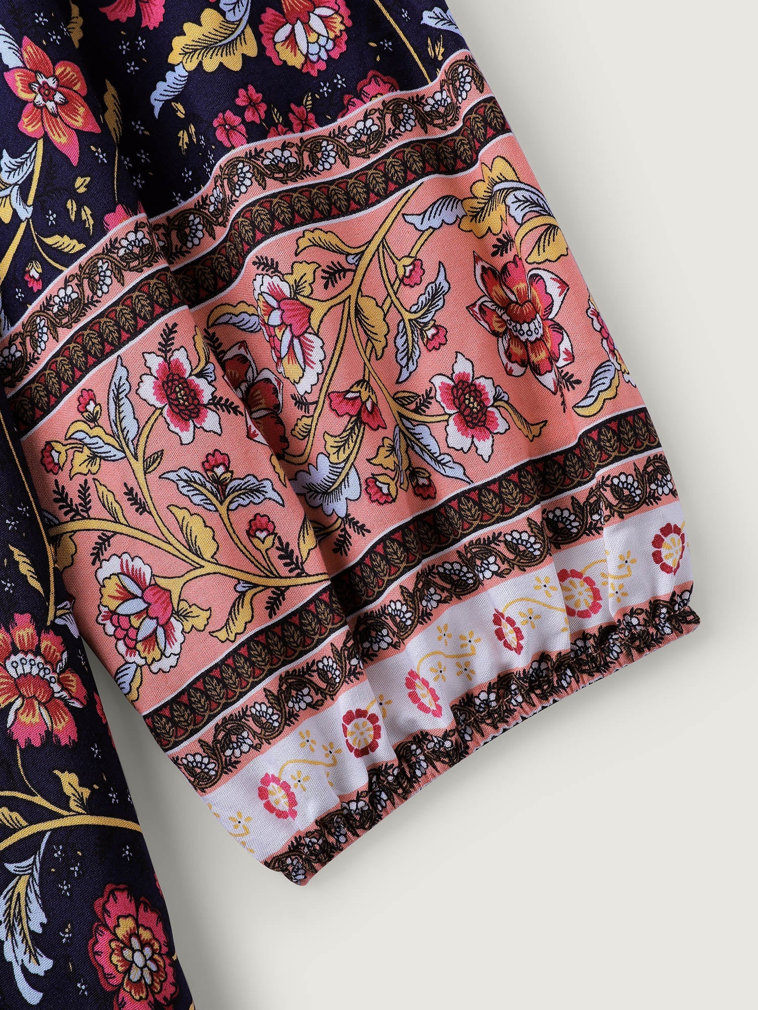 Floral Print Pockets Adjustable Neckline Maxi Dress