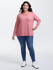 Ruffled Overlap Split Back Pullover