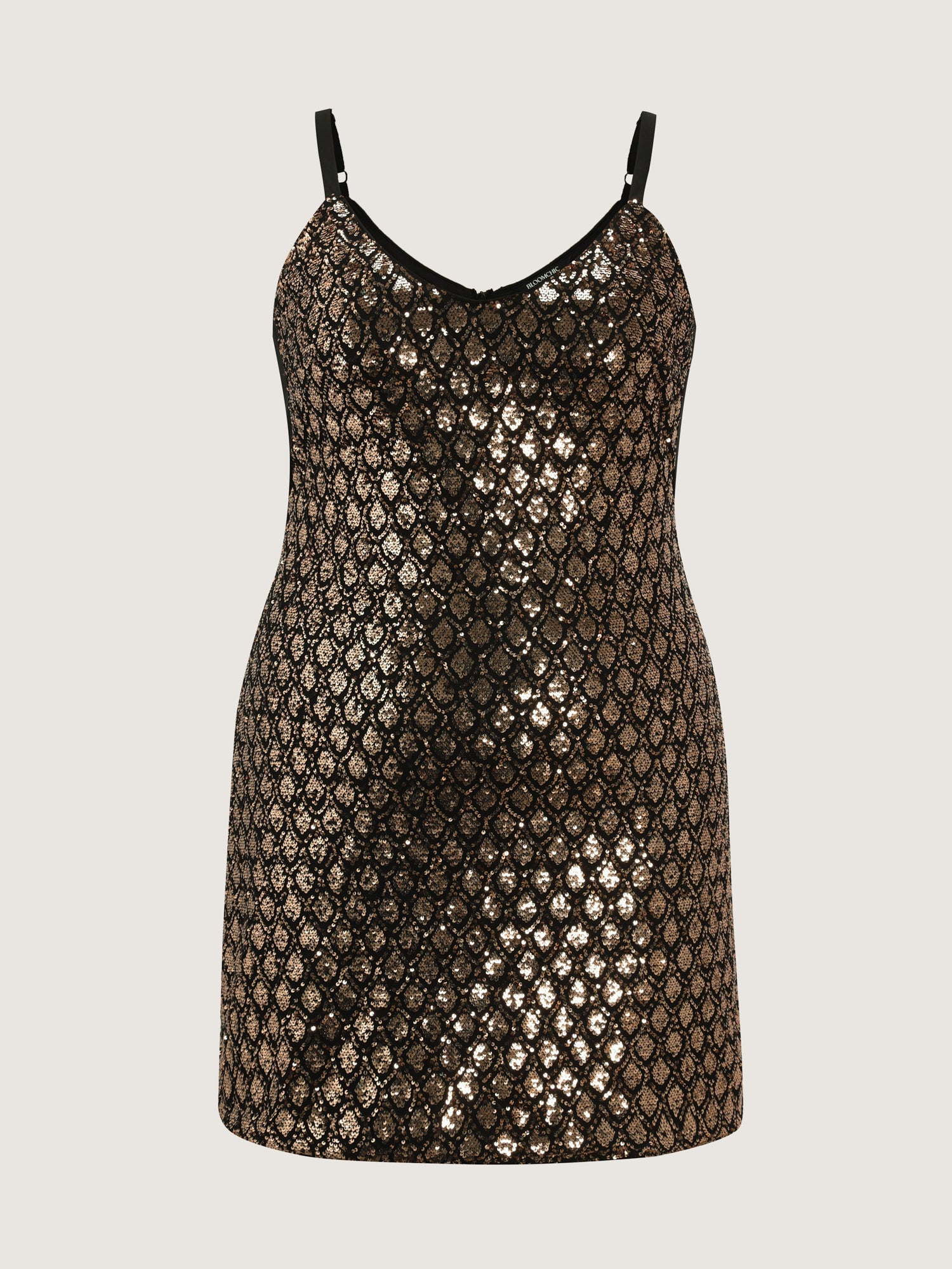 Shimmery Sequin Scoop Neck Mini Dress