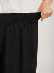 Ruffled Curvy Hem Wide-Leg Pants