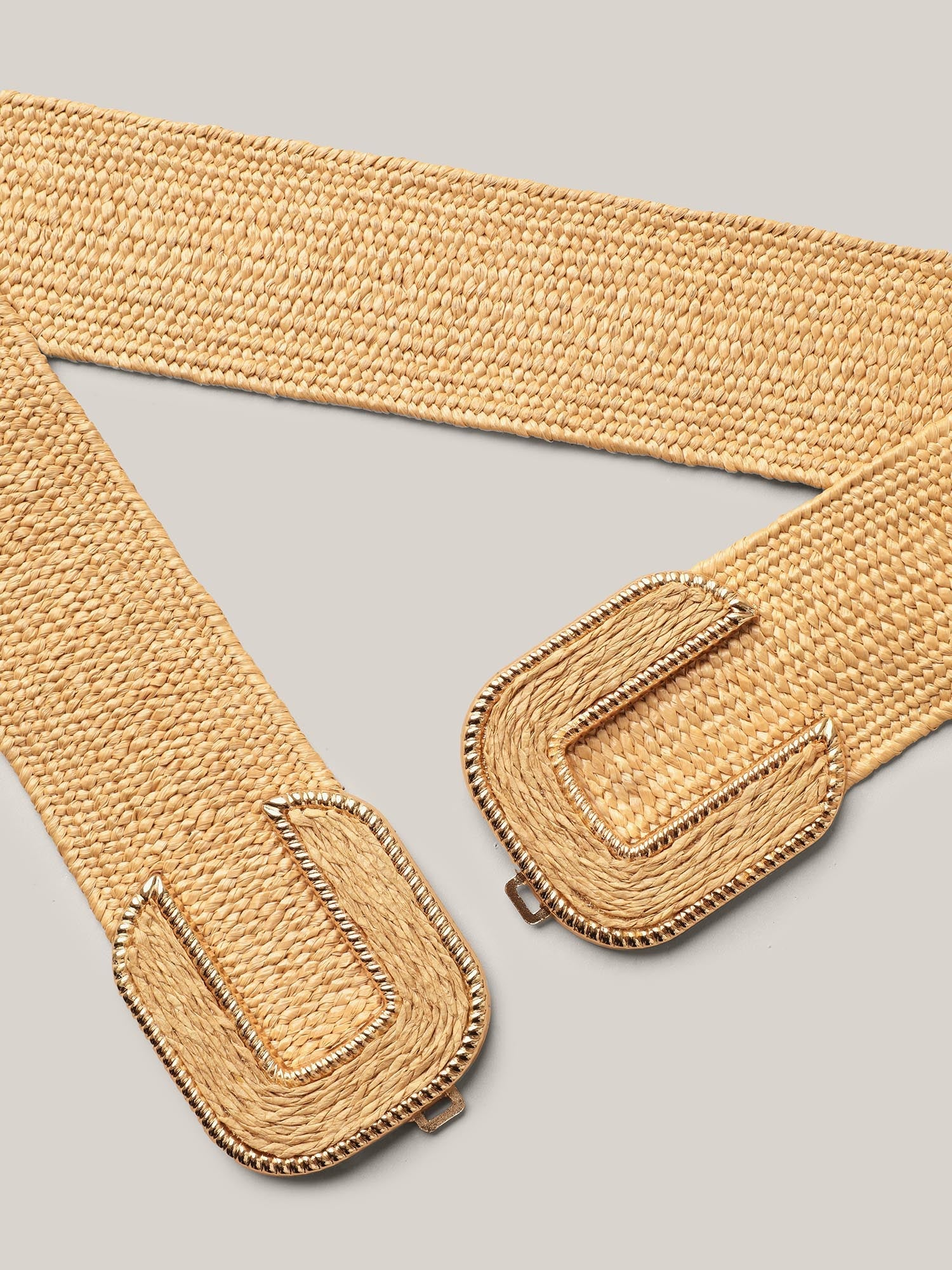 Gold-Tone Hand Woven Wide Belt