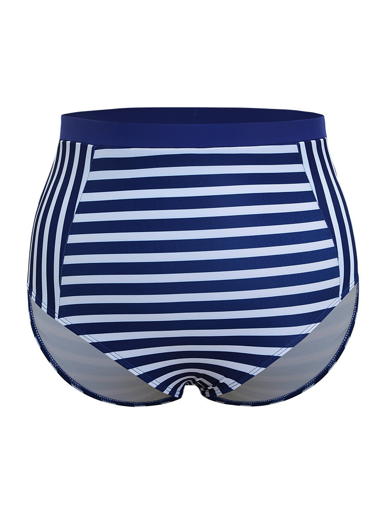 Striped Patchwork Bikini Bottom