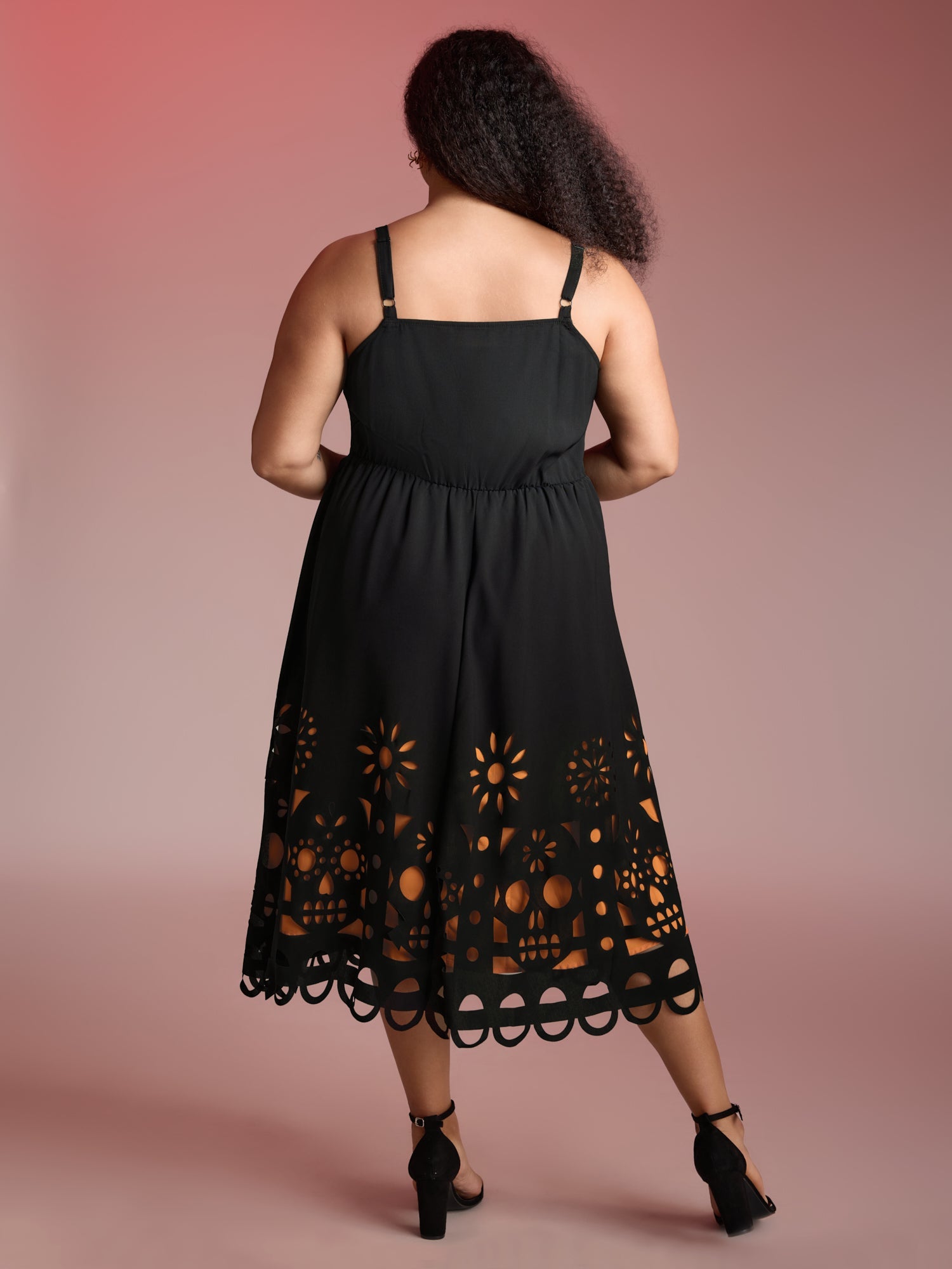 Skull Burnout Cami Midi Dress