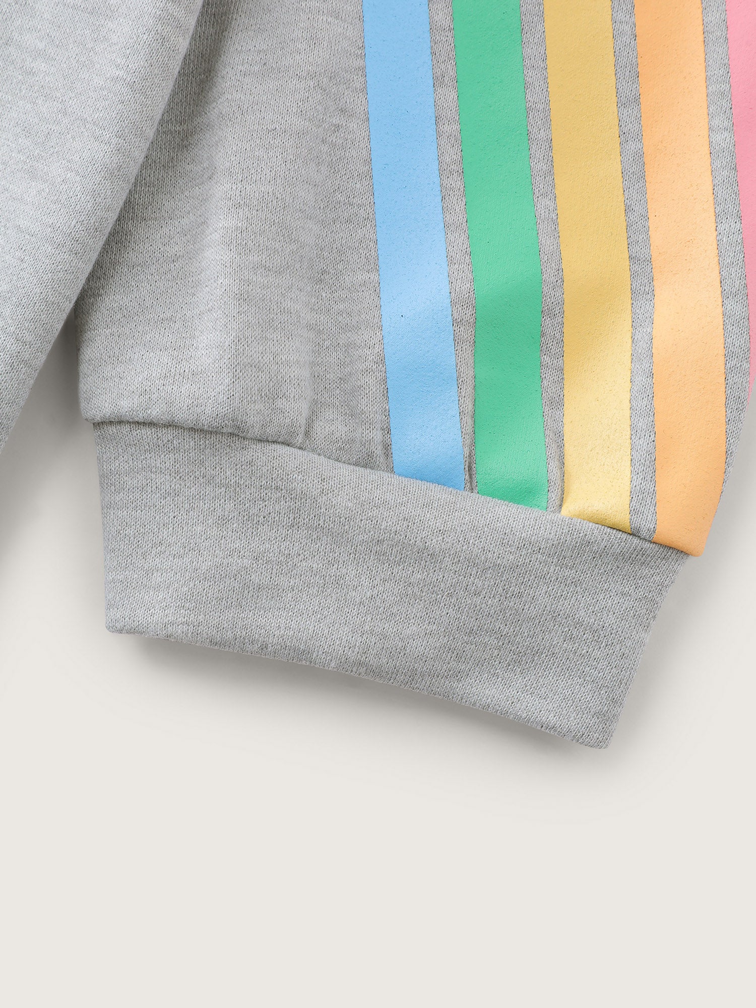 Soft Rainbow Print Round Neck Lounge Top