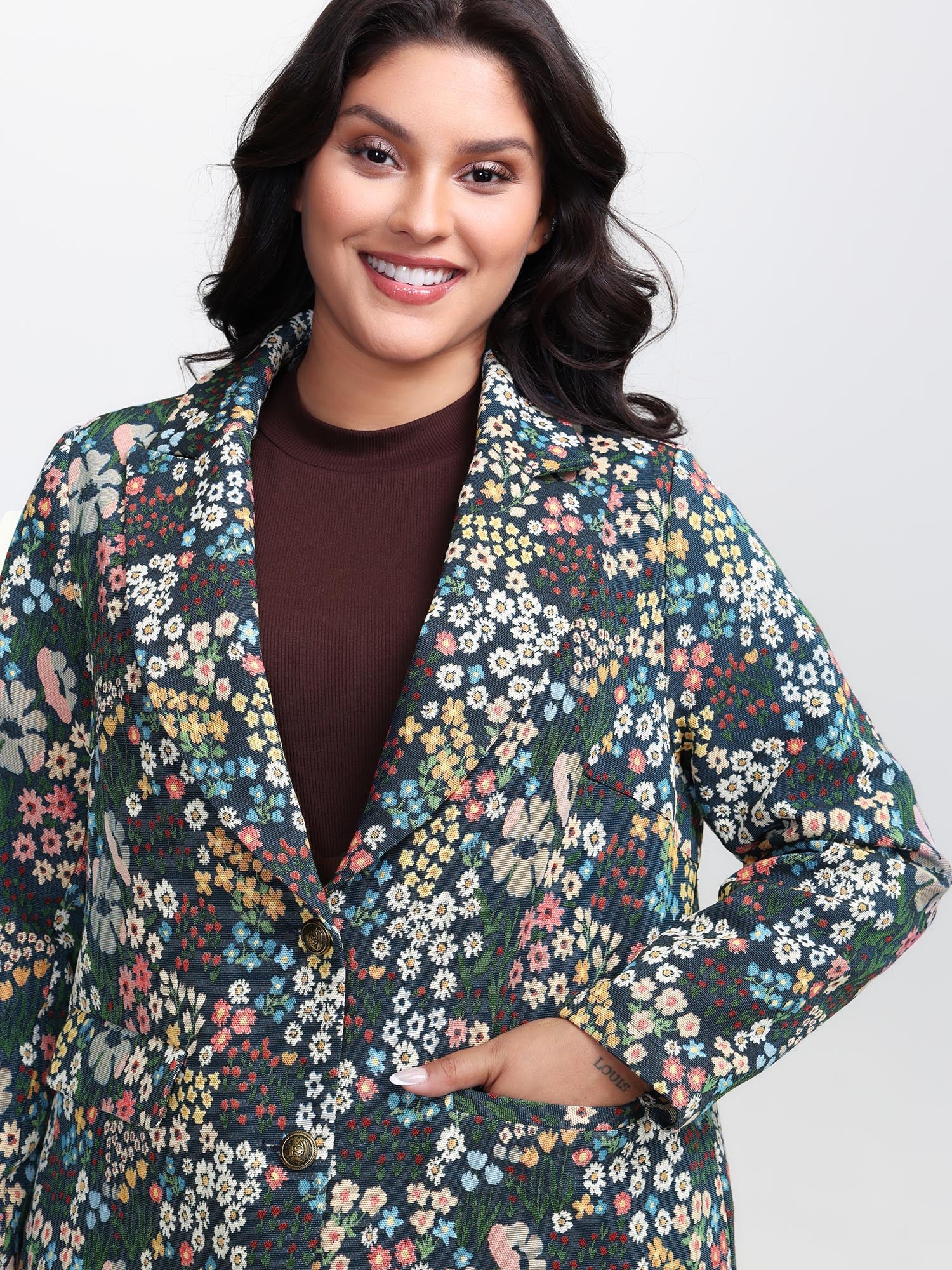 Yarn Dyed Jacquard Colorful Blazer