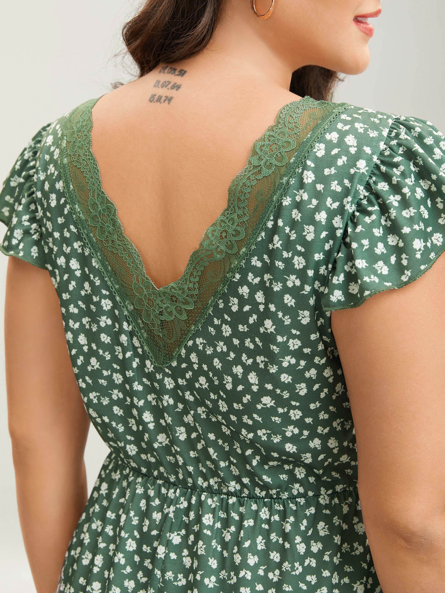 Floral Print Backless Ruffled Jumpsuit