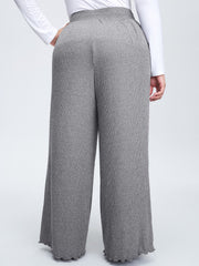 Button Detail Mixed Color Knit Lounge Bottoms