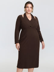 2-in-1 Cozy Figure-Hugging Midi Dress