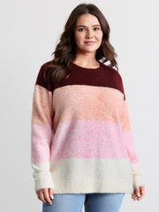 Soft Striped Contrast Pullover
