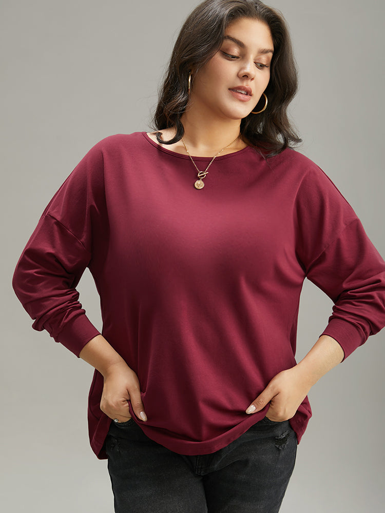 Plain Guipure Lace Crisscross Cut Out Sweatshirt