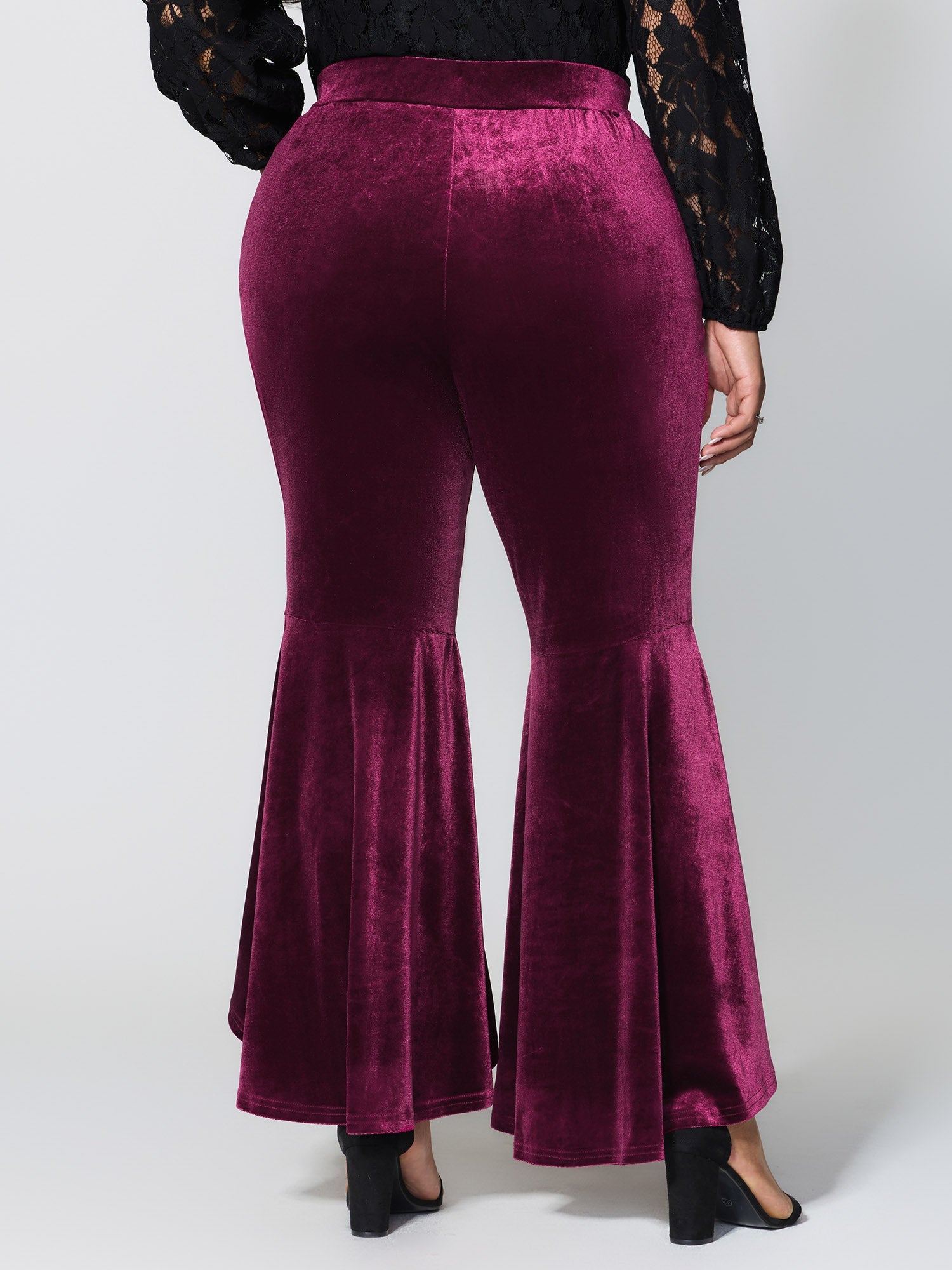 Satin Button Detail Ruffled Pants