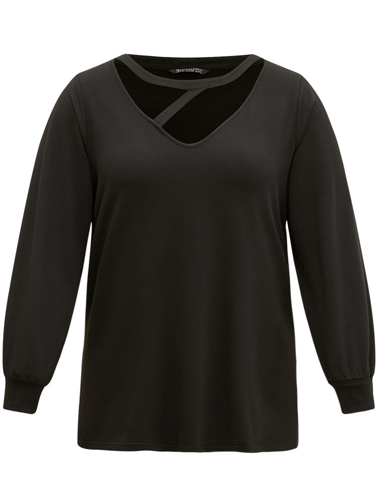 Solid Cut Out Sweatshirt