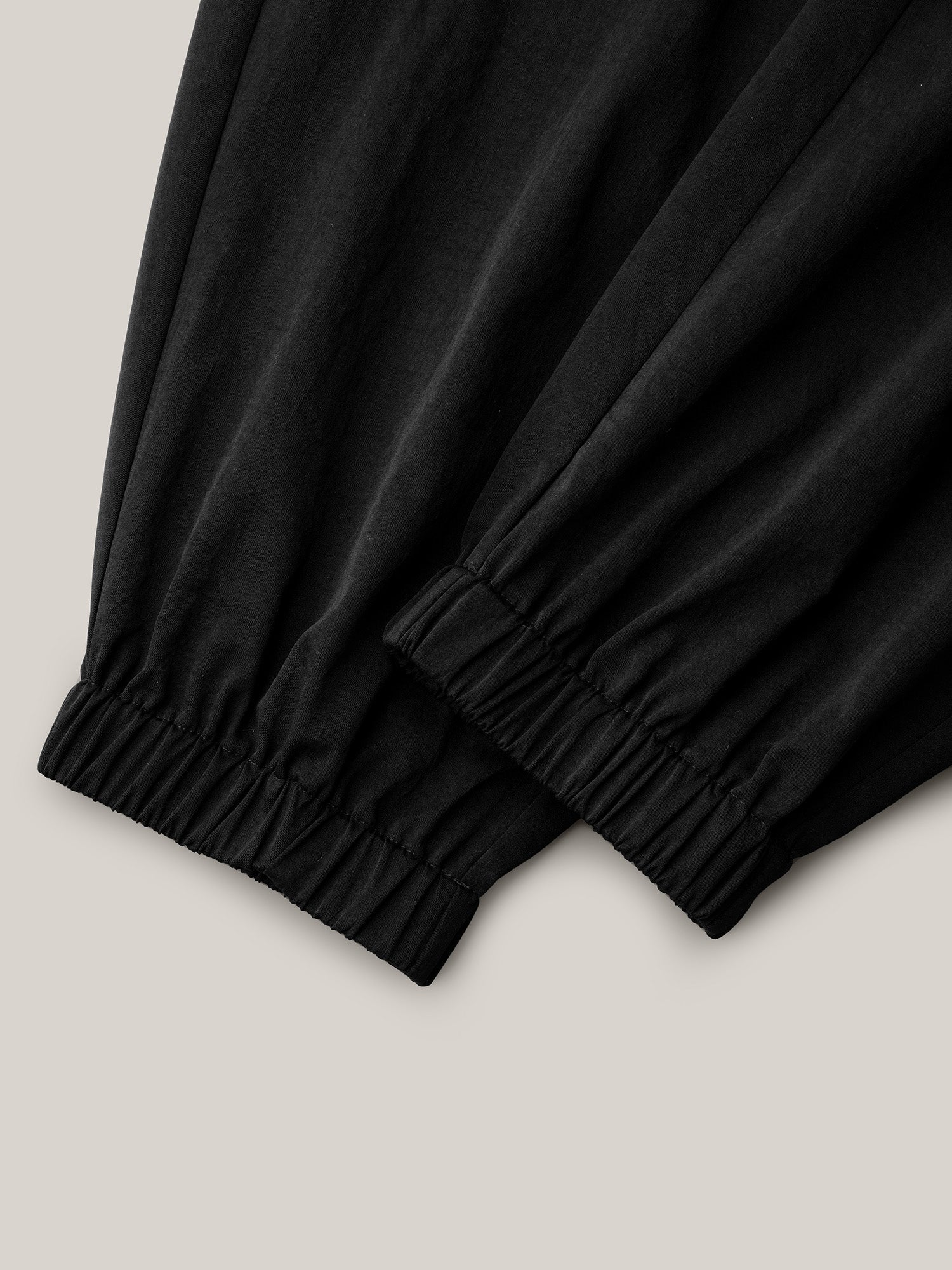 Ruffled Waist Drawstring Tapered Pants