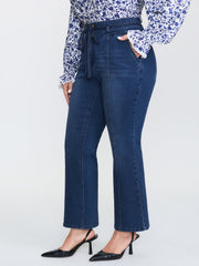 Seamed Drawstring Bootcut Jeans