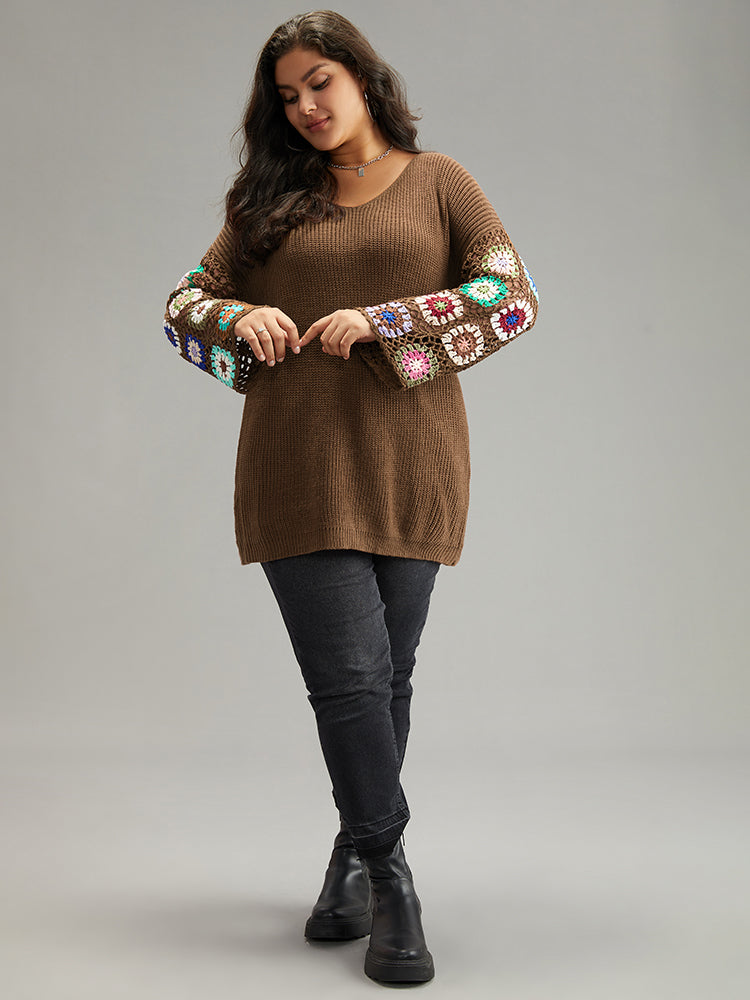 Floral Embroidered Hollow Out Pullover