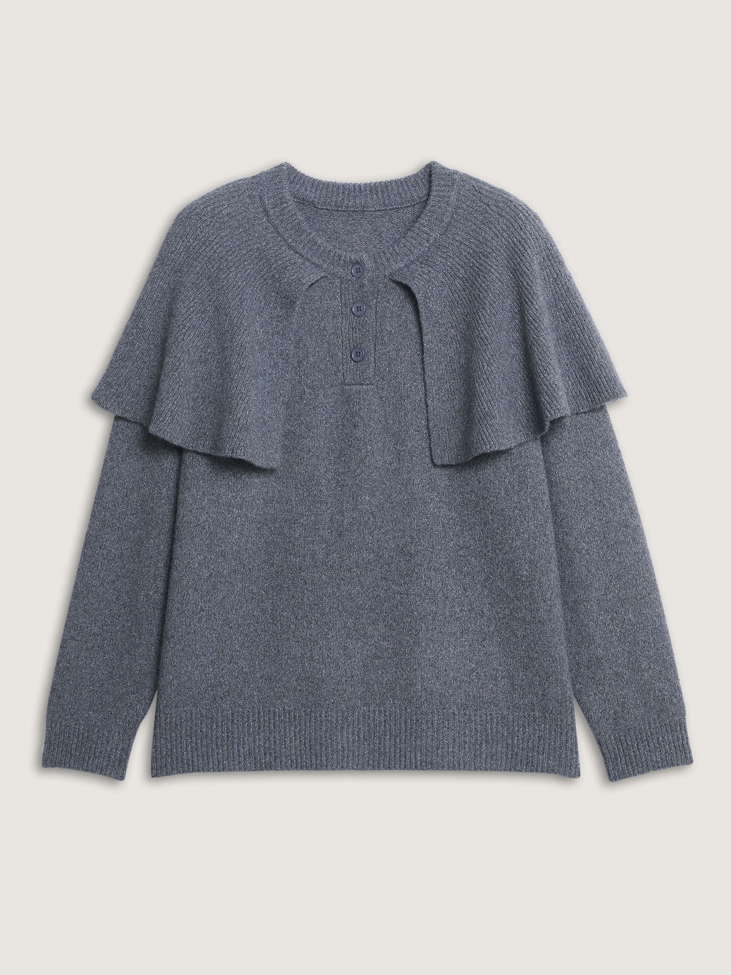 2-In-1 Cape Button Pullover