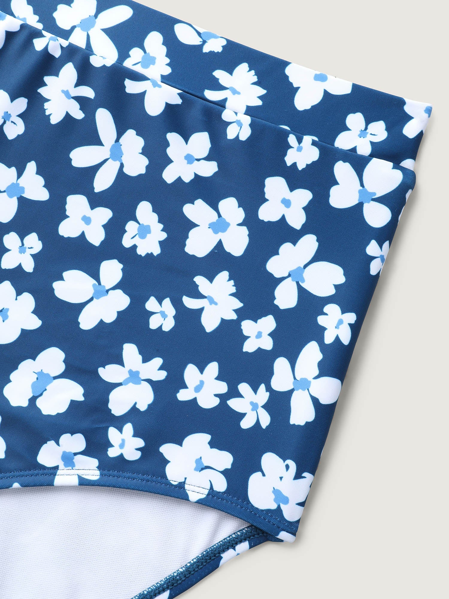 Floral Print Contrast Swim Dress