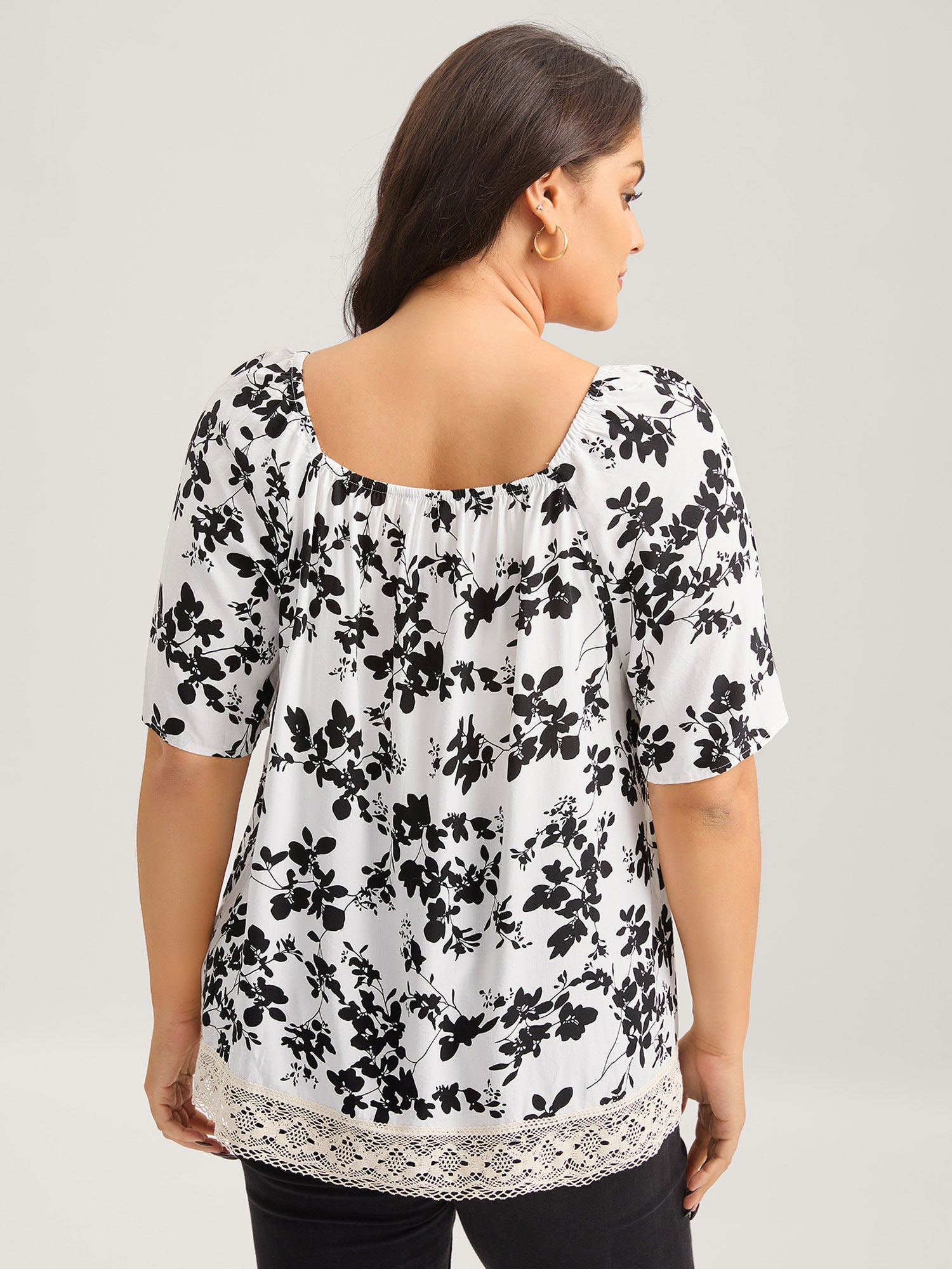 Silhouette Floral Lace Detail Blouse