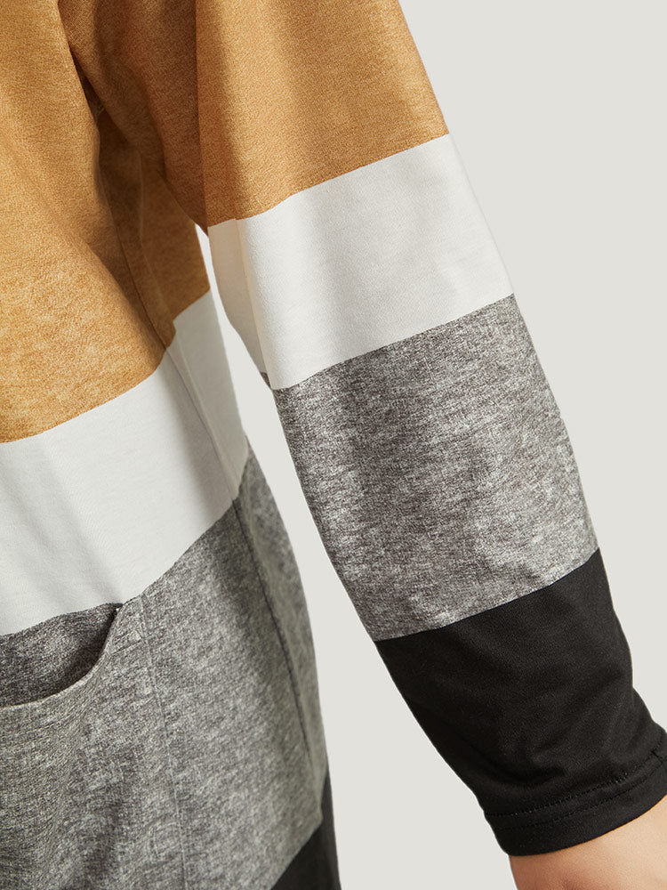 Halloween Anti-Wrinkle Colorblock Contrast Pocket Open Front Kimono