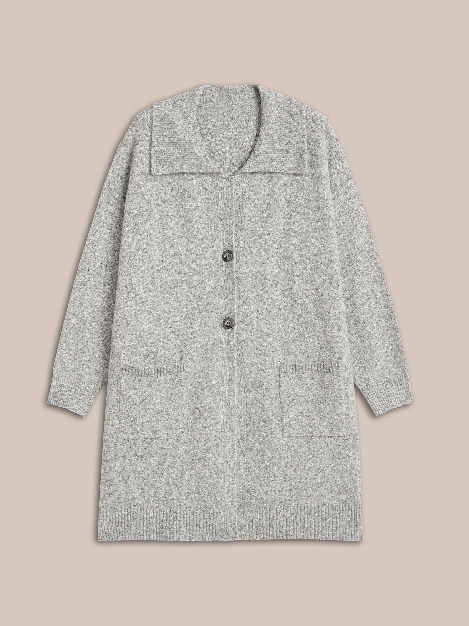 Airy Cozy Lapel Collar Pocket Wool Cardigan