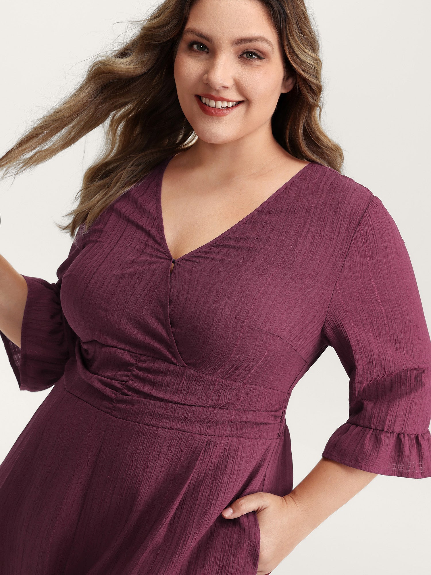 Wide Pleated Waist Backless Tie Jumpsuit