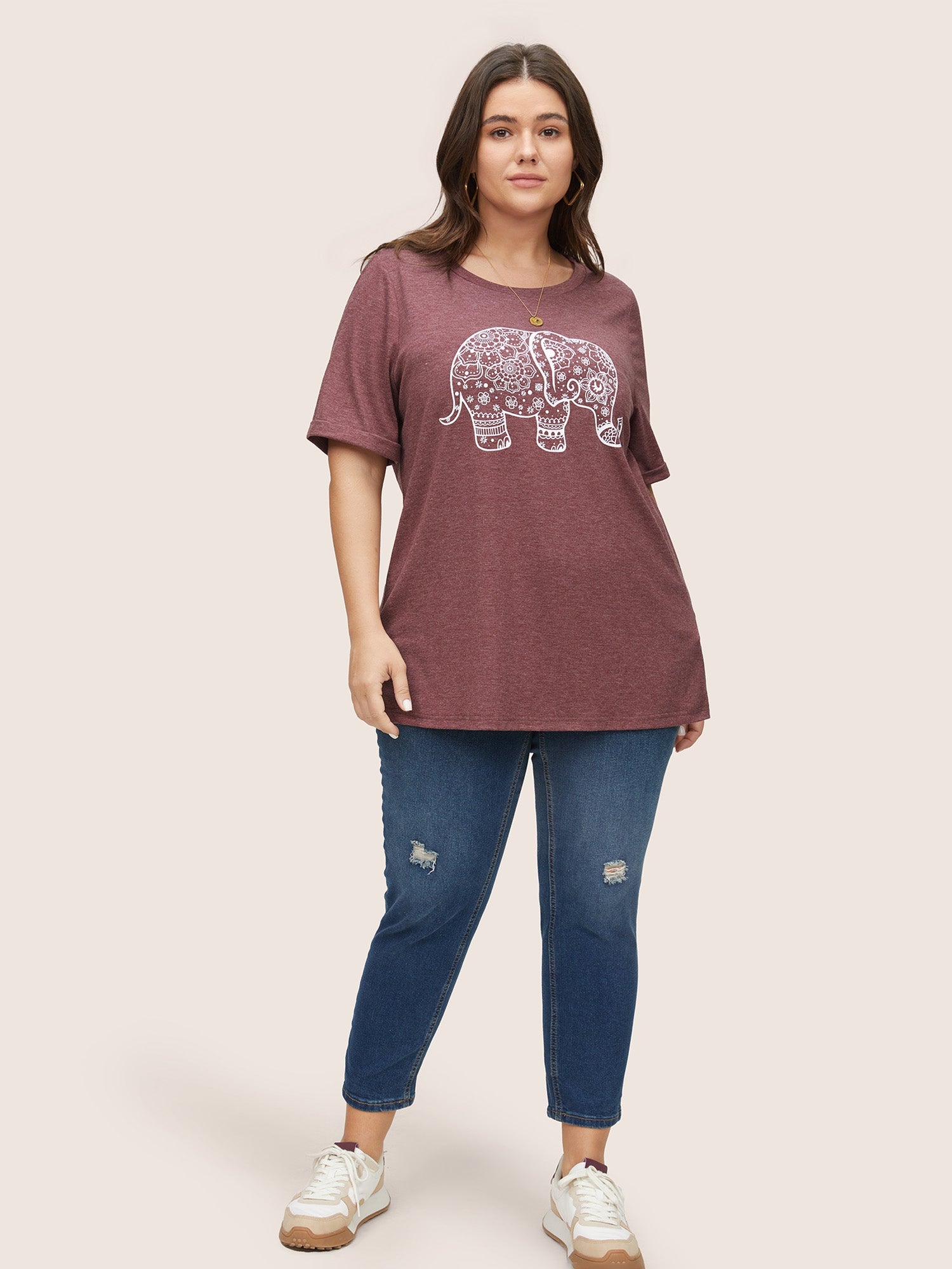 Art & Design Elephant Print T-shirt