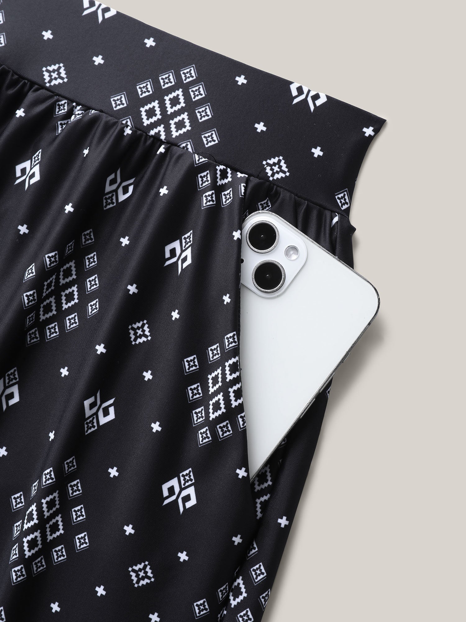 Boho Print Pockets Swim Bottoms