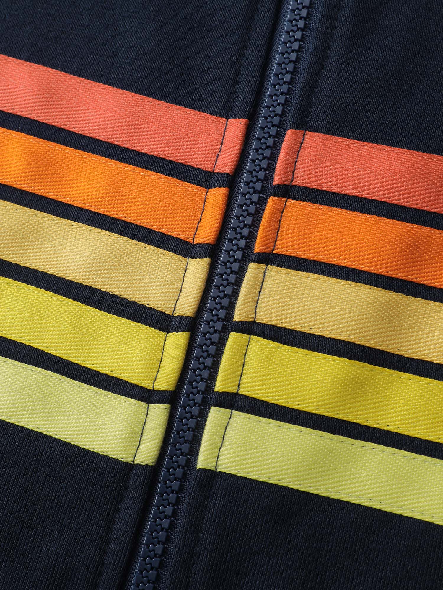 Color Contrast Stripes Zipper Jacket