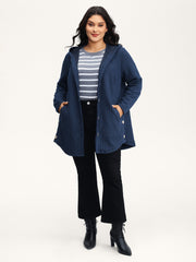 Textured Button-Down Long Jacket