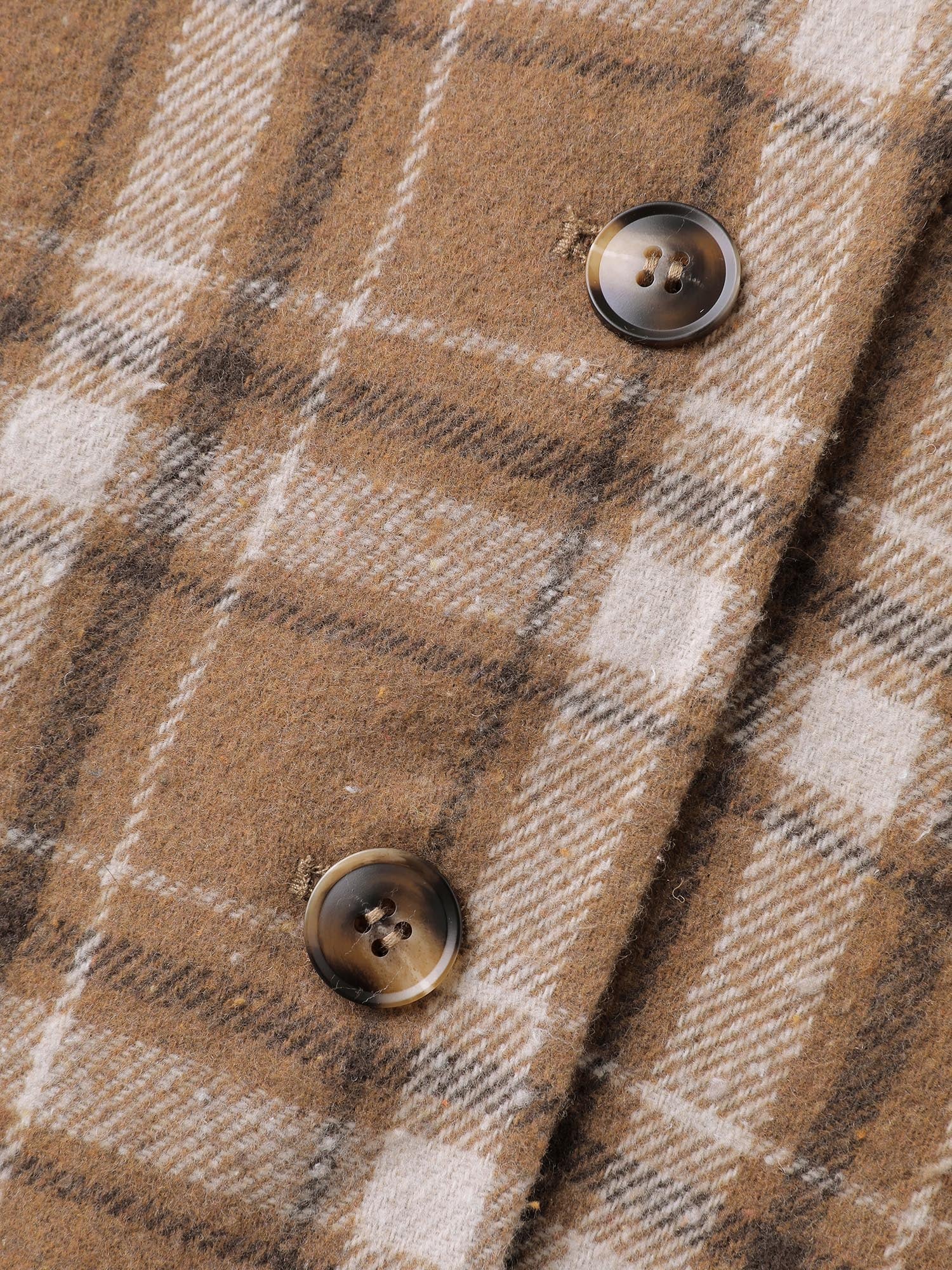 Plaid Pattern Button-Front Blazer