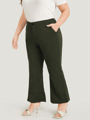 Solid Flare Leg Pocket Pants