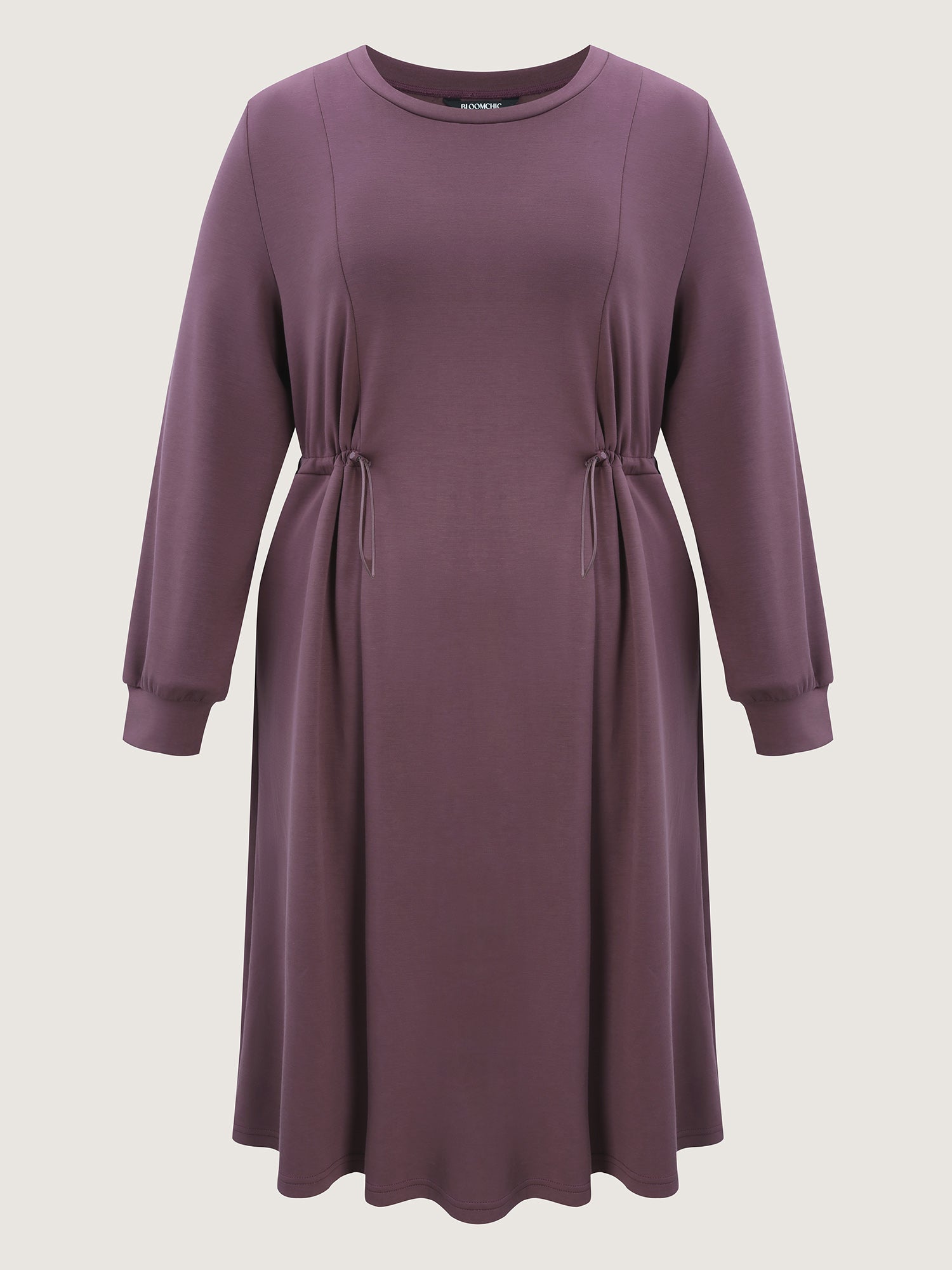 Adjustable Drawstring Side Midi Dress