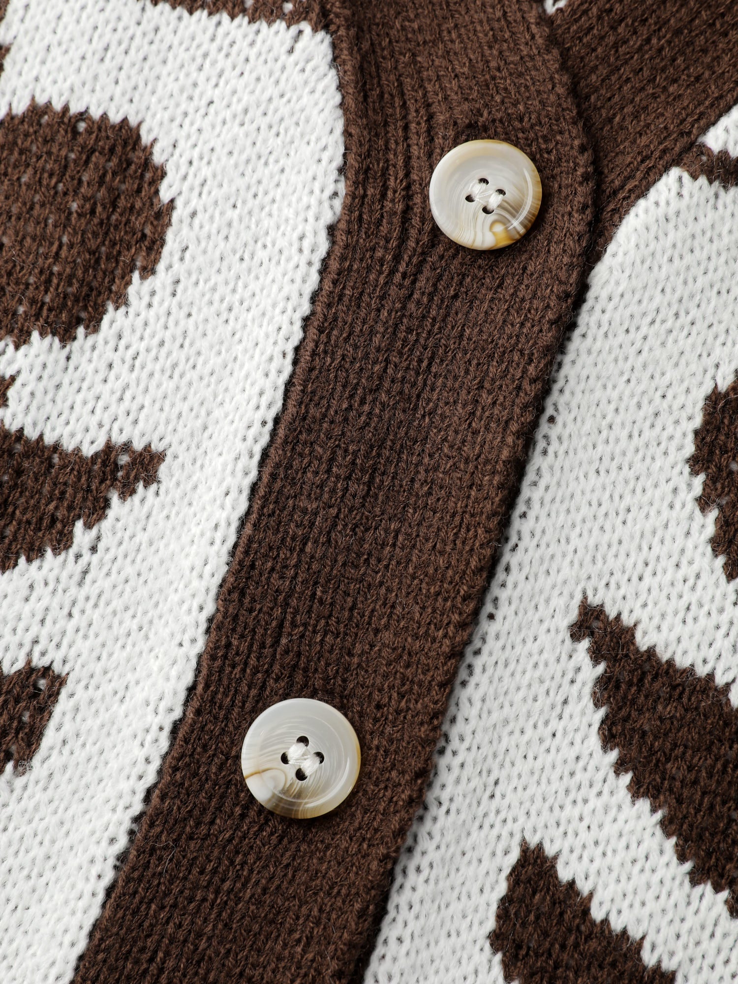 Floral Pattern Pockets Button Knit Cardigan