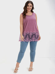Plain Crochet Lace Tank Top