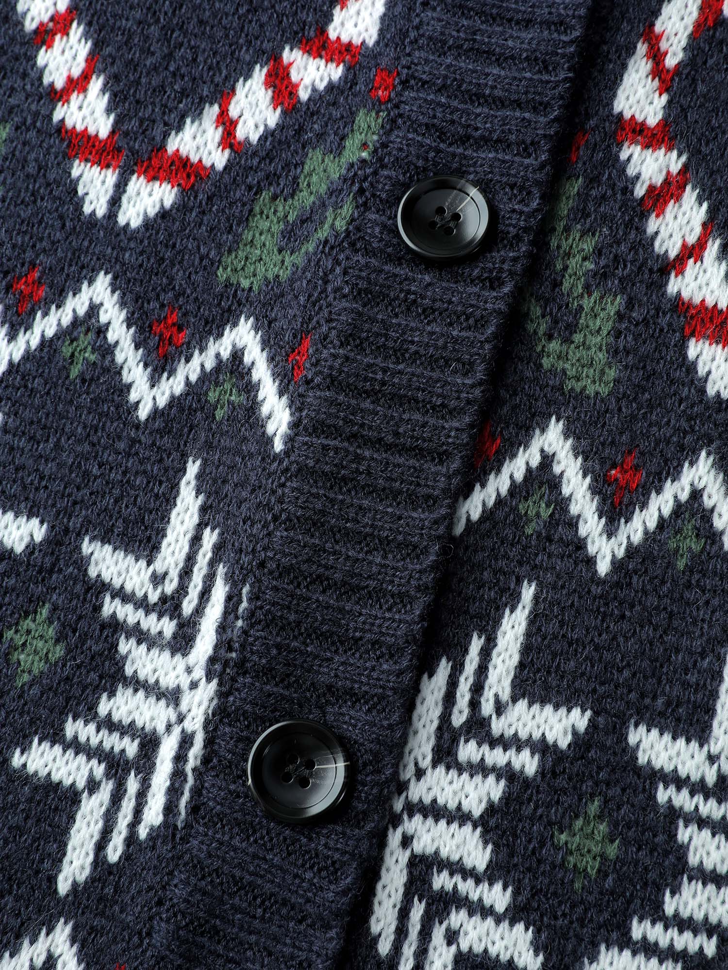 Snowman Holiday Jacquard Pockets Knit Cardigan