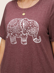 Art & Design Elephant Print T-shirt