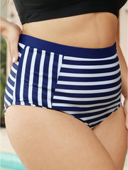 Striped Patchwork Bikini Bottom