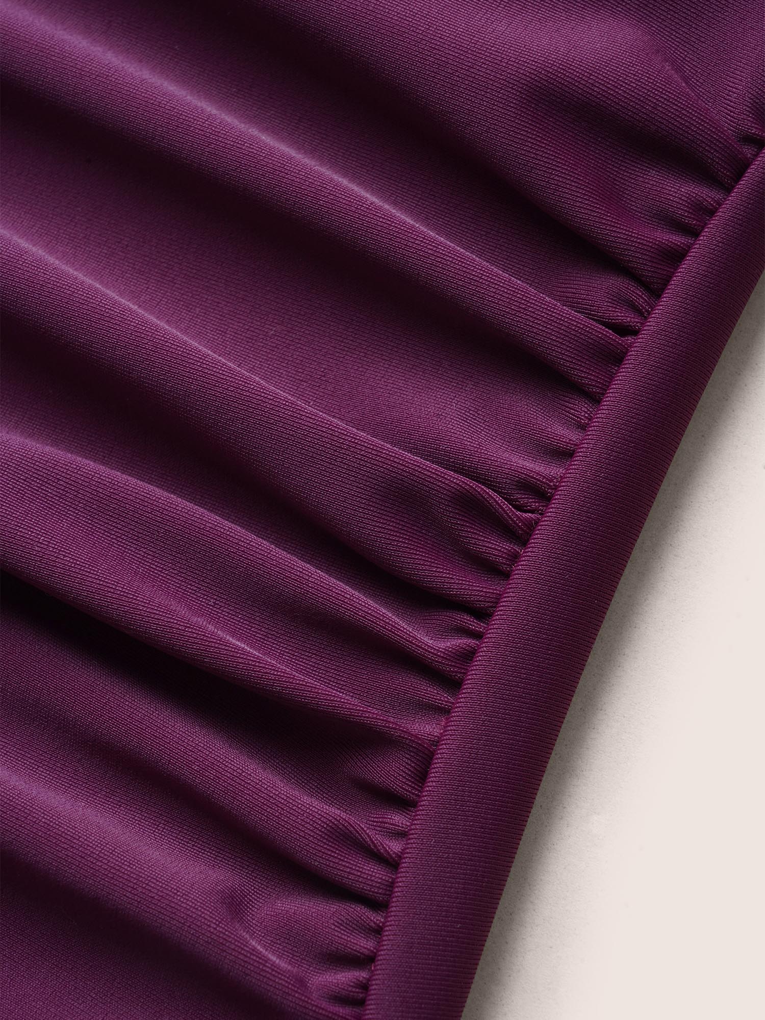 Solid Half Zip Ruffle Cap Sleeve One Piece Swimsuit