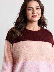 Soft Striped Contrast Pullover