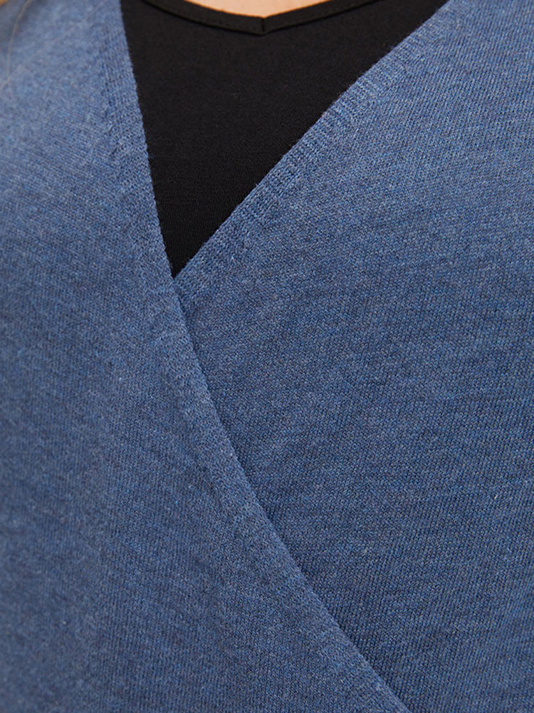 Plain Crossover Elastic Cuffs Pullover