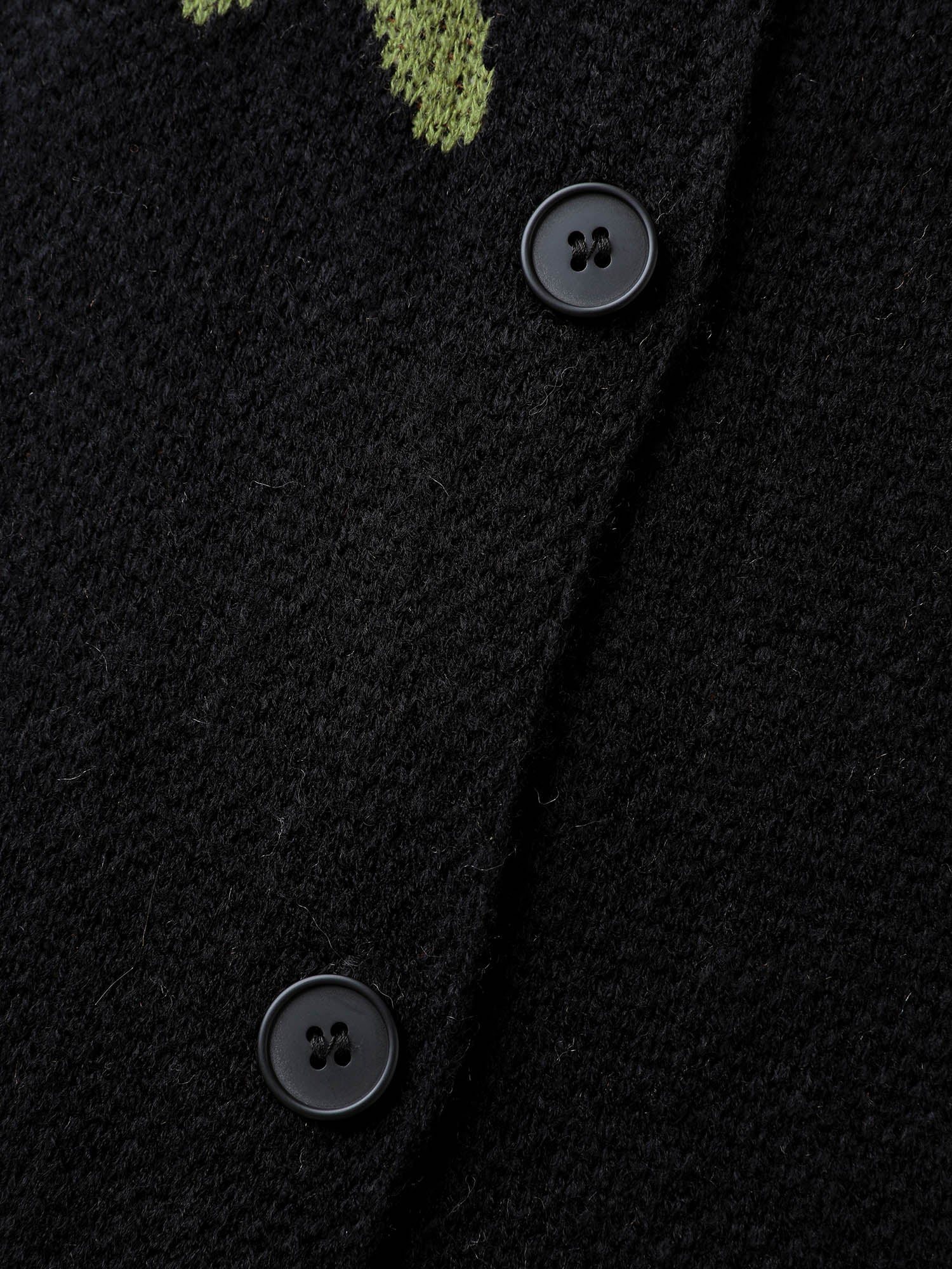 Floral Pattern Button-Down Knit Cardigan