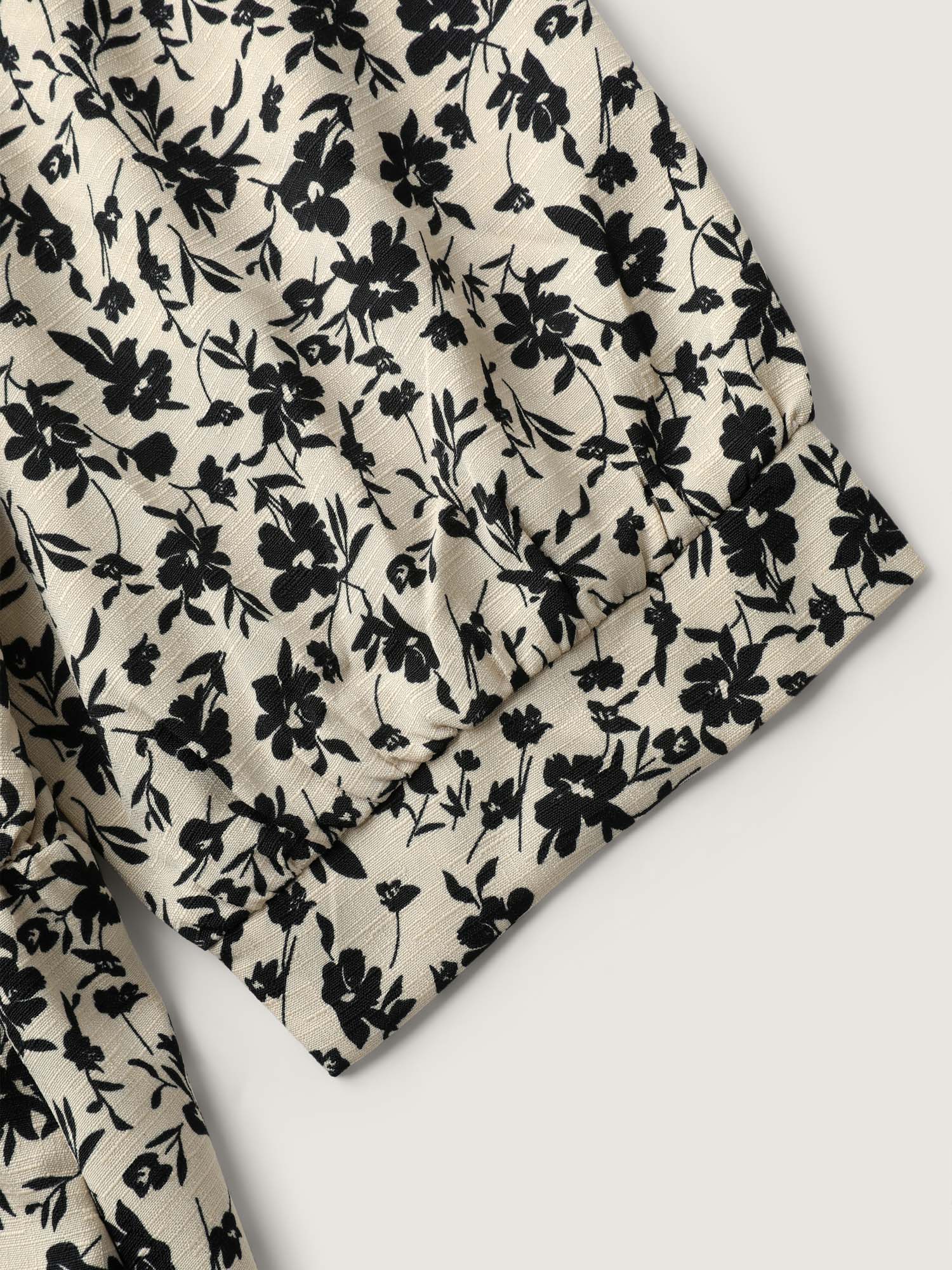 Silhouette Floral Cinched-Waist Midi Dress