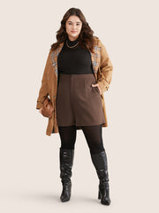 Solid Corduroy Plicated Detail Shorts