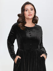 Sheer Lace Gathered Backless Midi Dress